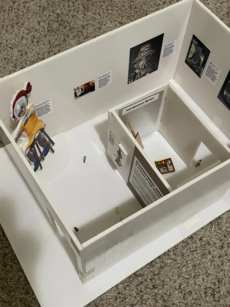 Foam-core exhibition model seen from above.