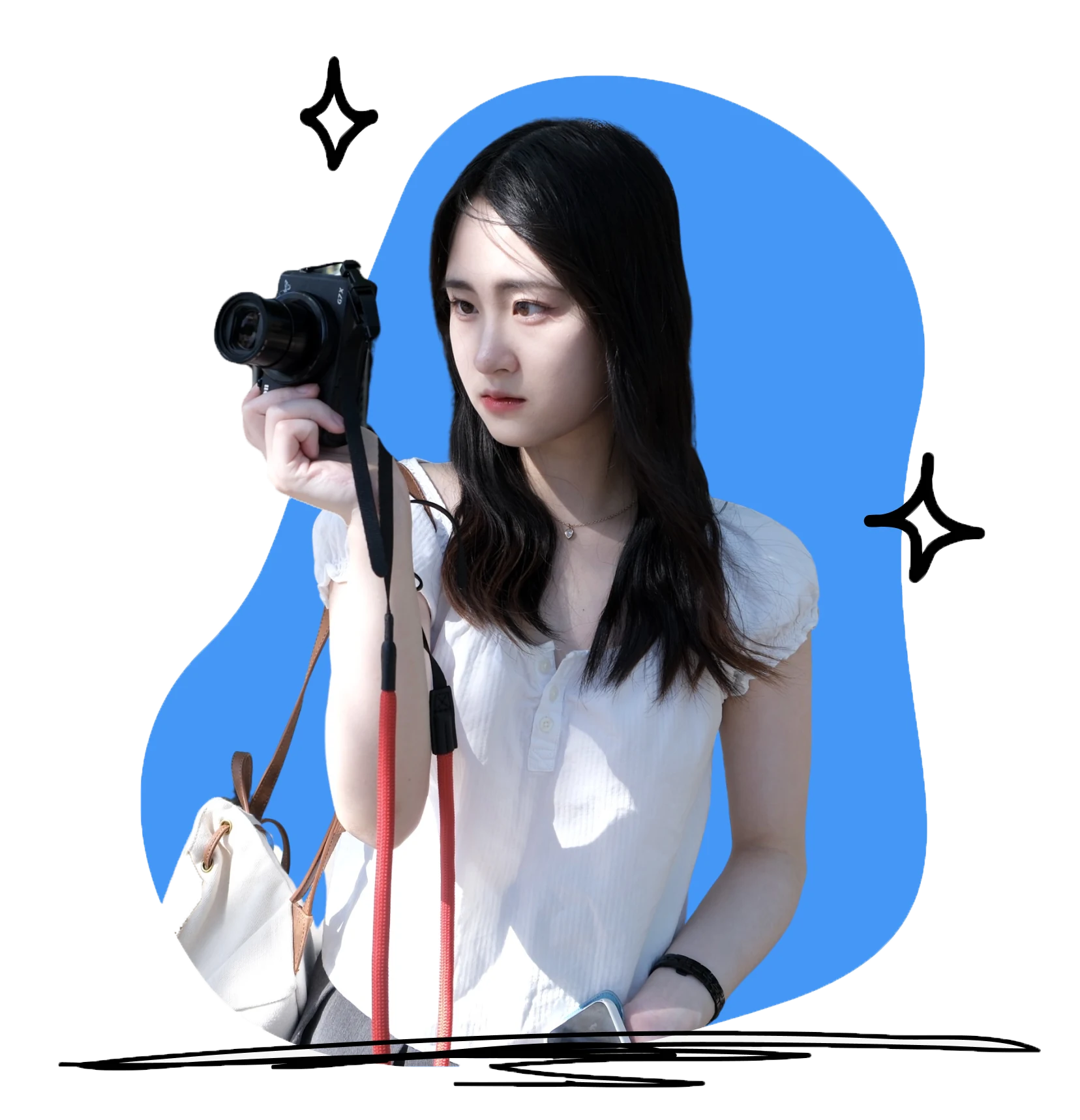 Portrait of Ruiqian Wang holding a camera